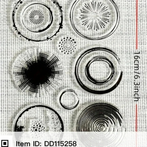Clear Circular Wave Stamps for Card Making - DIY Scrapbooking, Albums, Journals - Picture 1 of 8